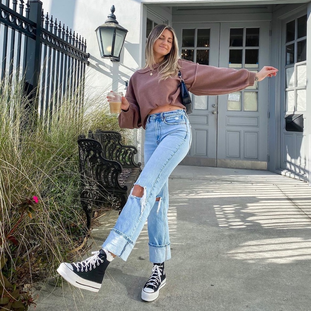 Mauve oversized cropped sweater